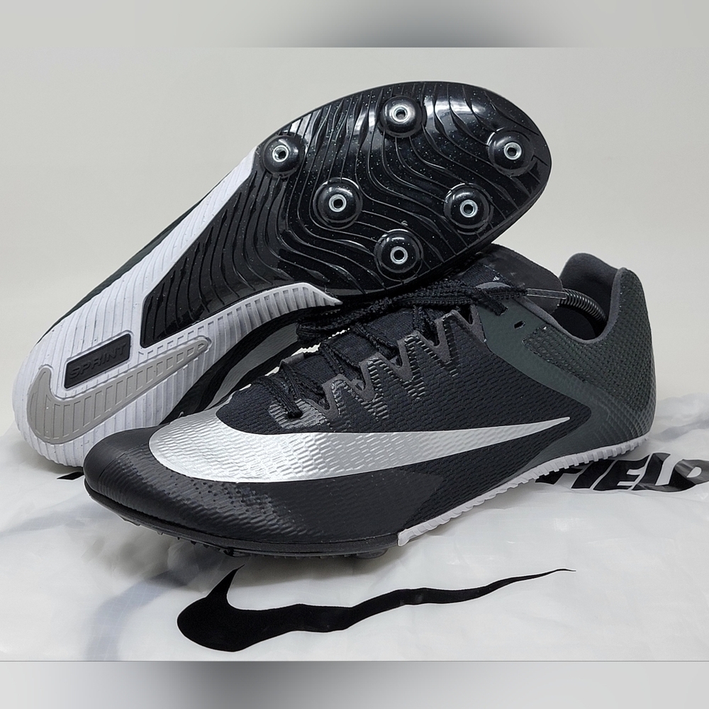 Nike Zoom Rival Sprint Track Shoes Black Silver Men's Size 12 DC8753-001 New